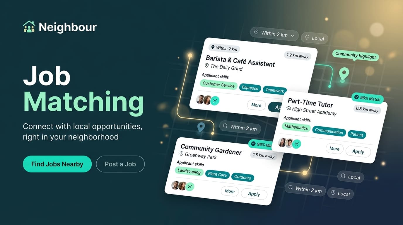 Neighbour local job matching product visual