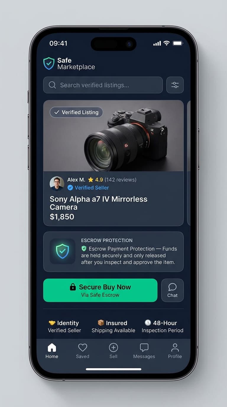 Neighbour verified marketplace mobile interface